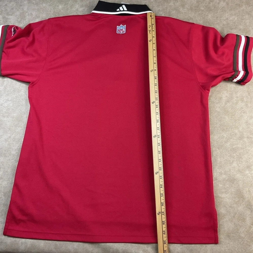 Vintage Adidas Tampa Bay Buccaneers Polo Shirt Men Sz L Y2K Embroidered Retro